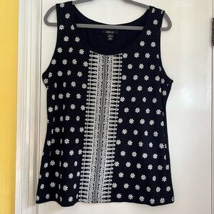 Style & Co. black and white sleeveless tank